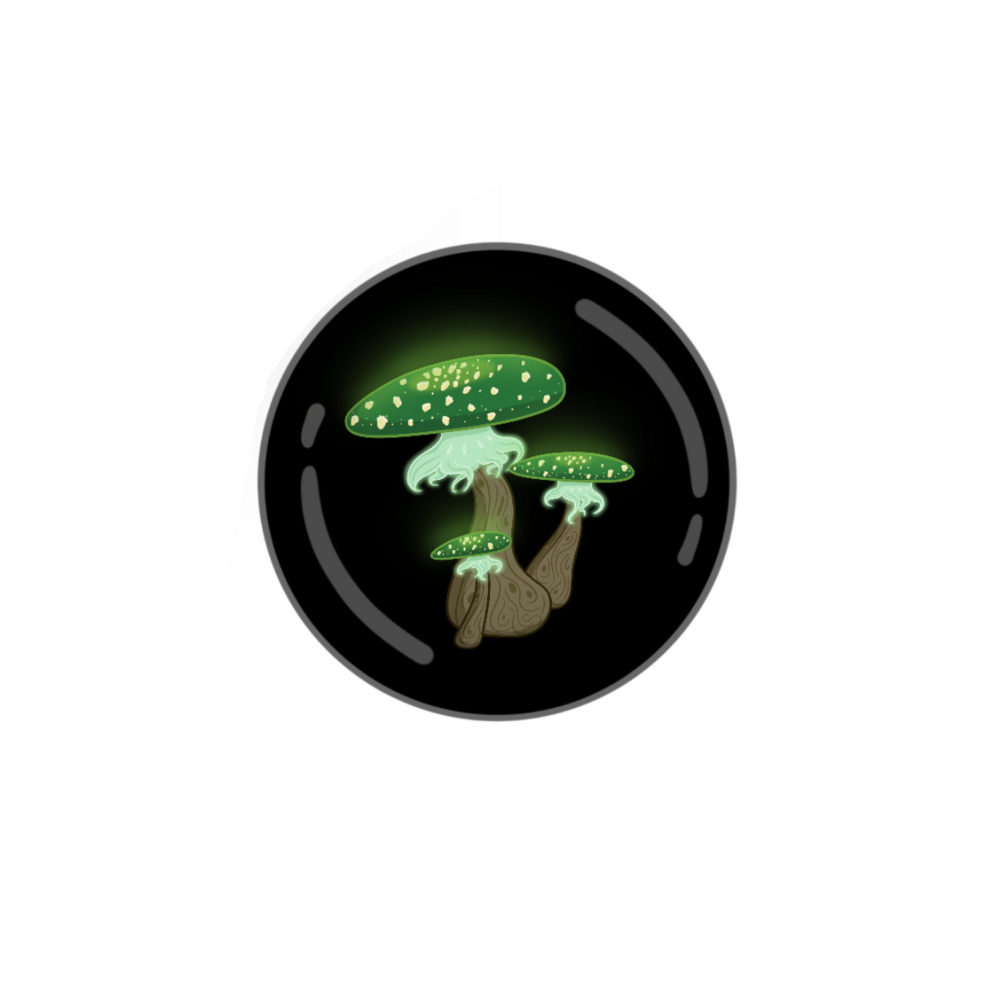 Glowing Green Mushroom Button