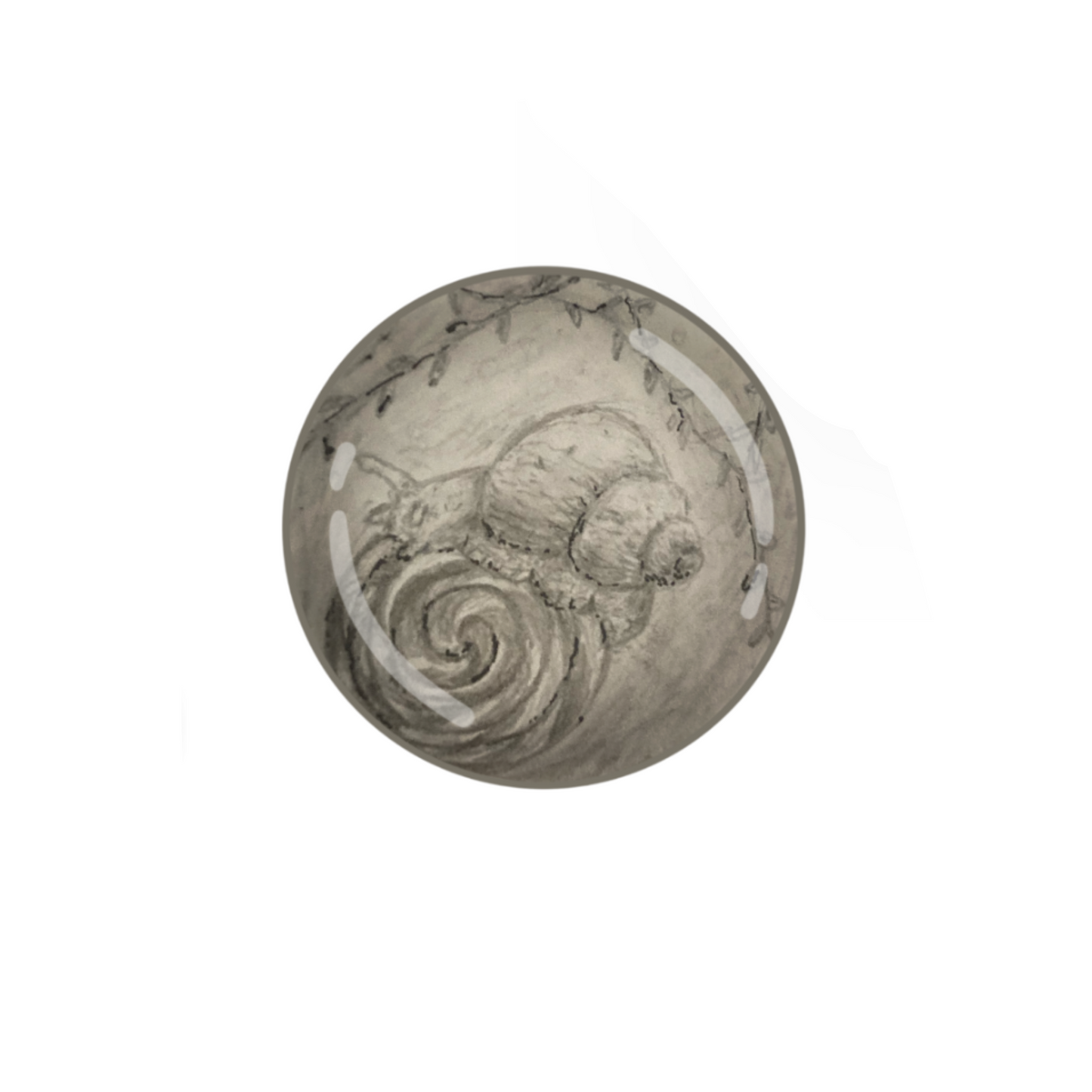 Lollipop Snail Hand-drawn Button ORIGINAL