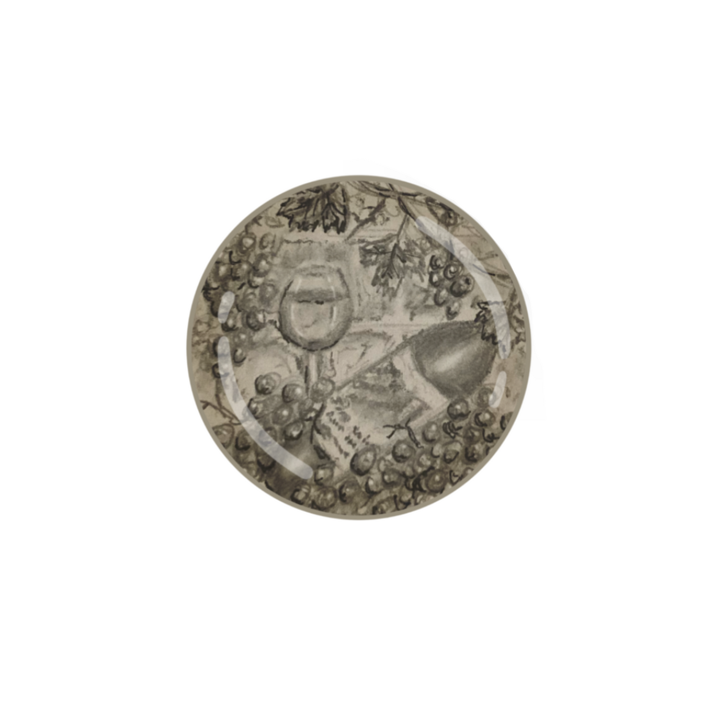 Wine & Vines Hand-drawn Button ORIGINAL