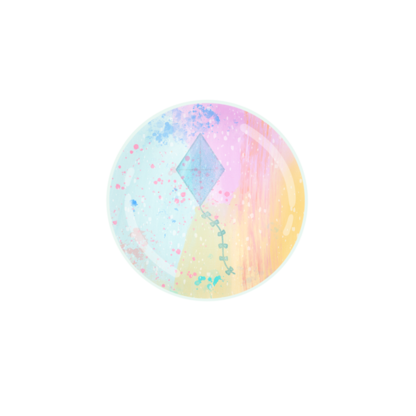 Watercolor Kite Button