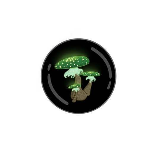 Glowing Green Mushroom Button