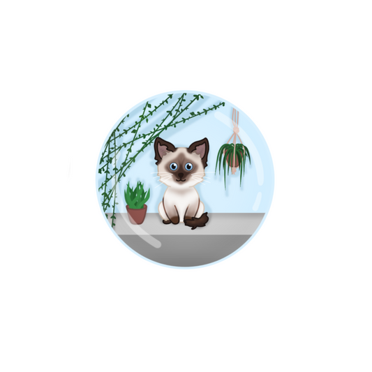 Siamese Cat Button