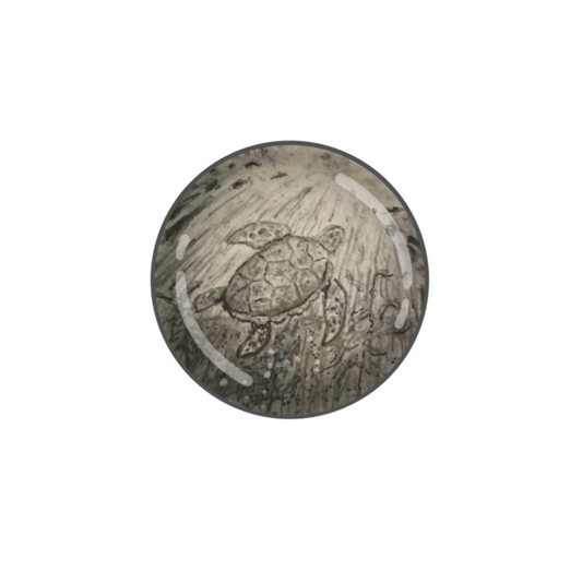 Sea Turtle Hand-drawn Button