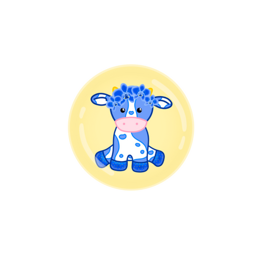 Orchid Cow Button