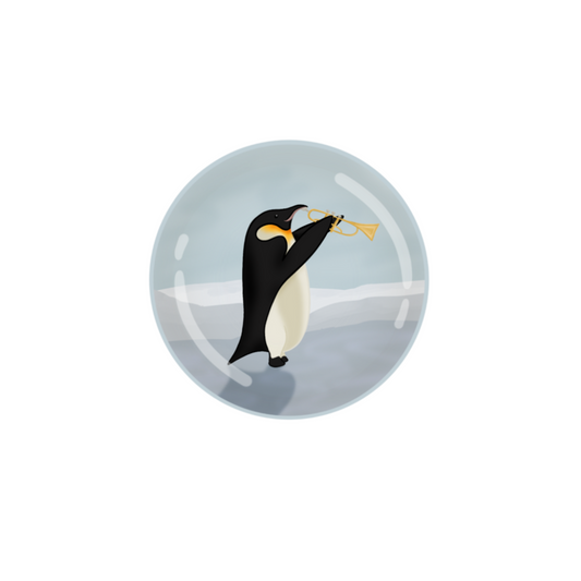 Penguin & Trumpet Button