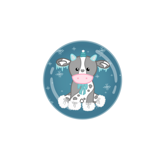 Winter Cow Button