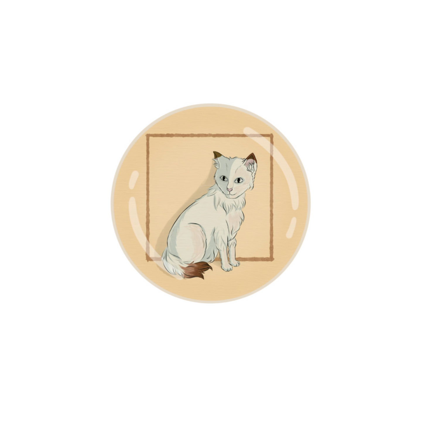 White Cat Button